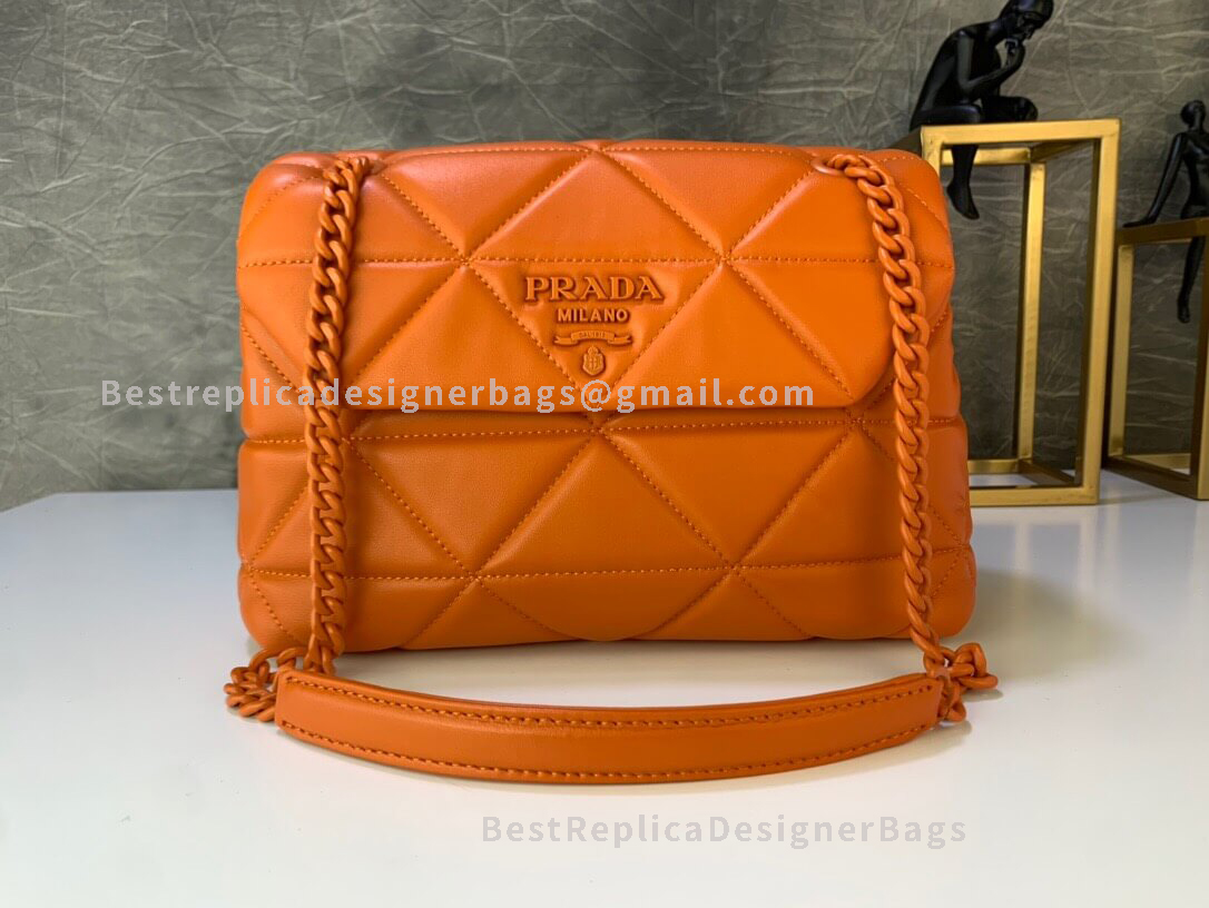 Prada Spectrum Nappa Medium Orange Leather Shoulder Bag 232